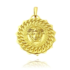 Pingente Medusa Sun (3,1cmX2,9cm) (Banho Ouro 24k - ShiromaJoias