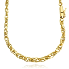 Corrente Meia Corda 6mm 70cm (Fecho Canhão) (30g) (Banho Ouro 24k) - comprar online
