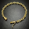 Pulseira Carrier Cadeado 5mm (Fecho Canhão) (14g) (Banho Ouro 24k)