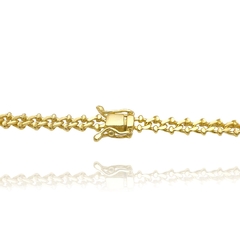 Corrente Bóia 5mm 70cm (Mini Fecho Gaveta Duplo) (22,8g) (Banho Ouro 24k) na internet