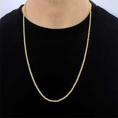 Corrente Cordão Baiano 2,5mm 70cm (13g) (Fecho Canhão) (Banho Ouro 24k)