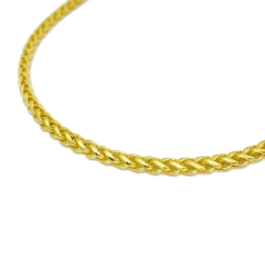 Corrente Peruana 3mm 60cm (Fecho Canhão) (18,7g) (Banho Ouro 24k) na internet