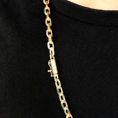 Corrente Carrier Cadeado 5mm 60cm (Fecho Canhão) (34g) (Banho Ouro 24k) - comprar online