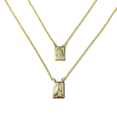 Escapulário Sagrado Coração de Jesus e Nossa Senhora do Carmo Placa 60cm Veneziana (Banho de Ouro) na internet