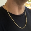 Corrente Carrier Cadeado 4mm 60cm (21,8g) (Fecho Canhão) (Banho Ouro 24K)