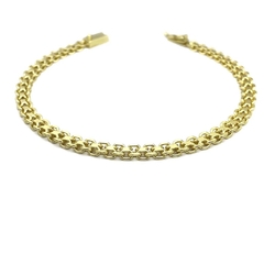 Pulseira Cadeado Duplo 4,8mm (Fecho Gaveta) (8,7g) (Banho Ouro 24k) - comprar online