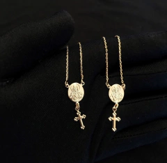 Escapulário Sagrado Coração e Nossa Senhora Aparecida 60cm Veneziana (Banho Ouro 18k) - comprar online
