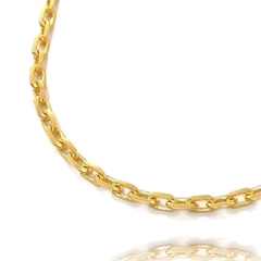 Corrente Carrier Cadeado 4mm 60cm (21,8g) (Fecho Canhão) (Banho Ouro 24K) - ShiromaJoias