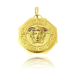 Pingente Medusa Octa (3,2cmX2,9cm) (7,3g) (Banho Ouro 24k) - ShiromaJoias