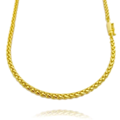 Corrente Peruana 3mm 60cm (Fecho Canhão) (18,7g) (Banho Ouro 24k) - comprar online