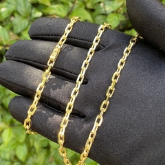 Corrente Carrier Cadeado 4mm 60cm (21,8g) (Fecho Canhão) (Banho Ouro 24K) na internet