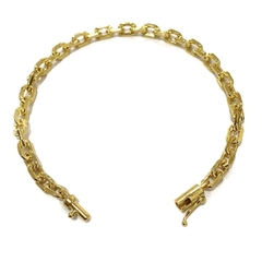 Pulseira Carrier Cadeado 5mm (14g) (Fecho Canhão) (Banho Ouro 24k) - comprar online