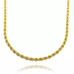 Corrente Cordão Baiano 3,5mm 70cm (24,1g) (Fecho Canhão) (Banho Ouro 24k) - ShiromaJoias