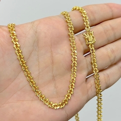Corrente Bóia 5mm 70cm (Mini Fecho Gaveta Duplo) (22,8g) (Banho Ouro 24k) - ShiromaJoias