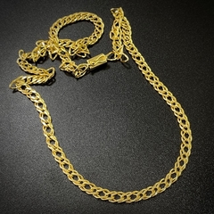 Corrente Double Grumet Aberta 6mm 60cm (Fecho Gaveta) (24,3g) (Banho Ouro 24k) - loja online