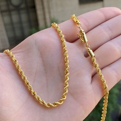Corrente Cordão Baiano 3,5mm 60cm (20,8g) (Fecho Canhão) (Banho Ouro 24k) na internet