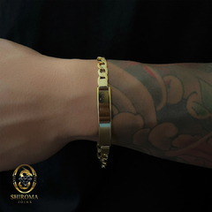 PULSEIRA PLAQUINHA GRUMET FECHO TRADICIONAL (4MM) - 6G - 19CM - BANHADO A OURO 18K