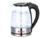 Pava Electrica Vidrio Templado Acero Inoxidable Corte Mate Cafe 1,8l Leds