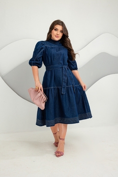 Vestido Leide azul escuro