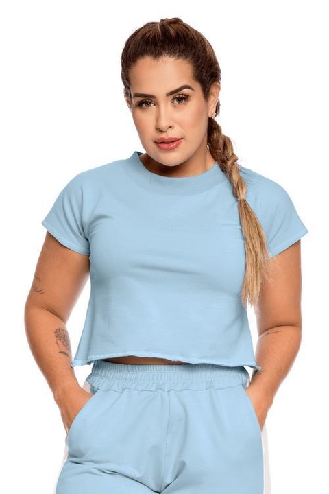 BLUSA CROPPED MOLETOM INSPIRE AZUL
