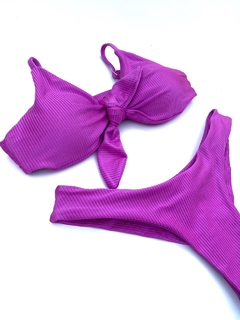 Conjunto Laço Rosa Púrpura Canelado - comprar online