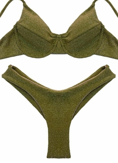 Conjunto Retrô Lurex Verde Croco