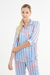CONJUNTO PAULA RAYADO CELESTE - TALLE XL - Para hacer Fiaca
