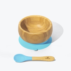 Imagen de Bowl para bebé AVANCHY De Bambú Y Silicona + Cuchara
