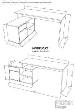 Escritorio Pc Oficina Melamina Nordico Moderno Juvenil C1 - tienda online