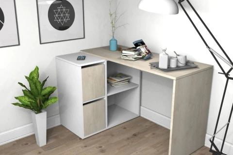 Escritorio Pc Oficina Melamina Nordico Moderno Juvenil C4