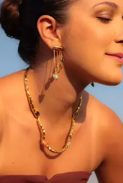Brinco Cascata 4 Elementos Dourado - Amo Carola