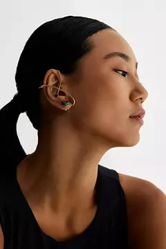 BRINCO EAR CUFF ENERGIA 2 EM 1 JASPE VERDE - loja online