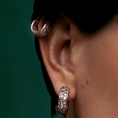 Brinco Argola Meta Mix - Dourado Zirconia - comprar online