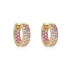 Brinco Argola Meta Mix - Dourado Zirconia