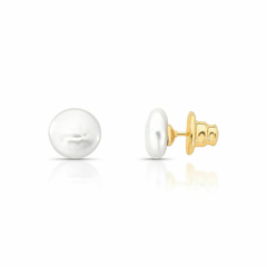 Brinco Natural Pearl Petit - Dourado Perola Branca