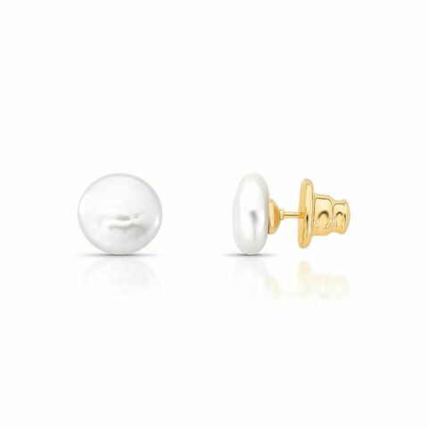 Brinco Natural Pearl Petit - Dourado Perola Branca