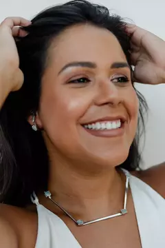 Gargantilha Formas Água Marinha Prateado na internet