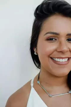 Gargantilha Formas Água Marinha Prateado - Amo Carola