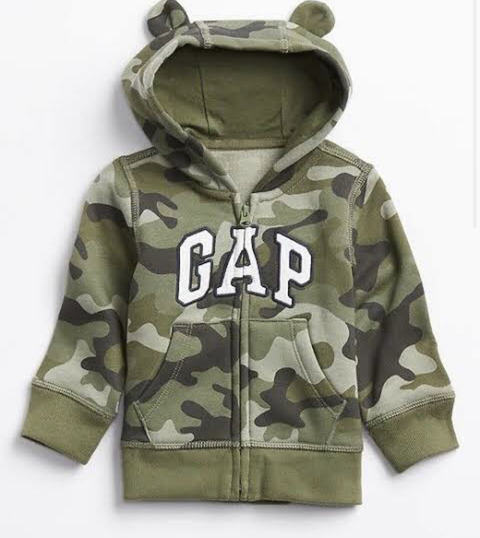 GAP - Moletom Verde Militar Zíper e Capuz