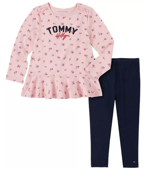 Tommy Hilfiger - Conjunto 2 peças - Legging + Camiseta Manga Longa Floral
