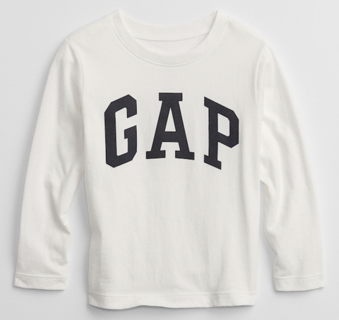 GAP - Camiseta Tradicional Manga Longa Branca