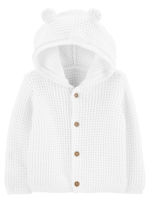 Carter's - Cardigan Branco com Capuz