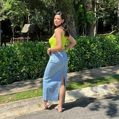 Saia jeans longa