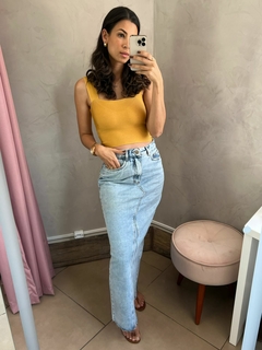 Saia jeans longa - Menina Mel Boutique
