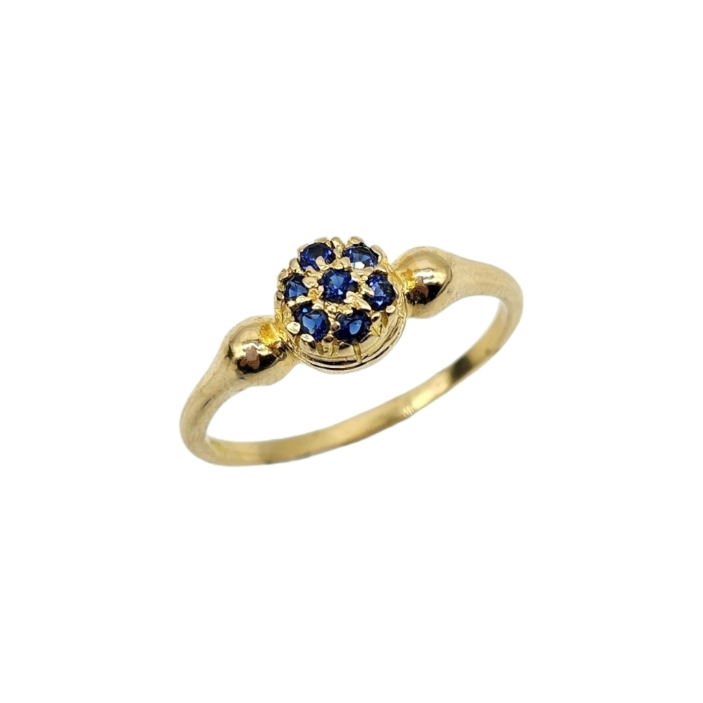 Anillo zafiro azul oro 18k
