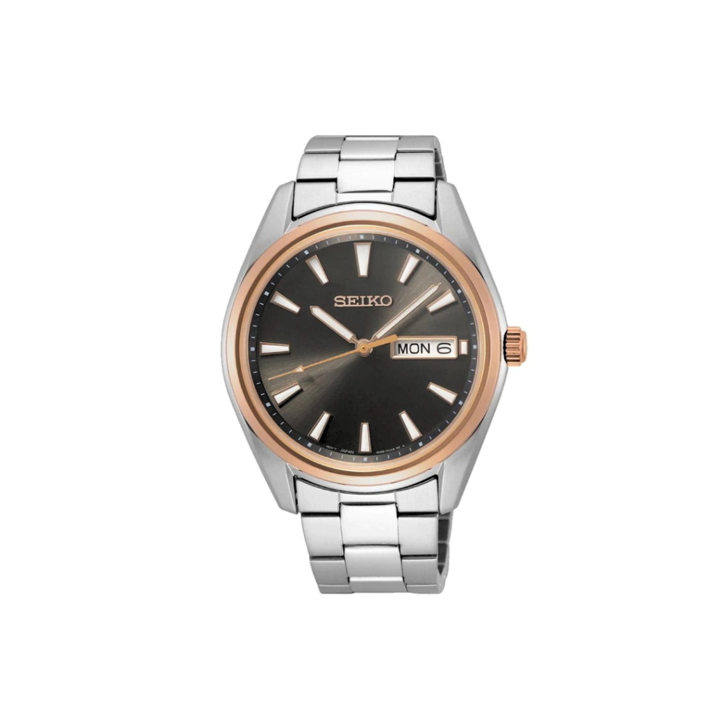 Reloj Seiko Discover More Classic Sapphire Sur344p1 Original Color De La Malla Plateado Color Del Bisel Rosé Color Del Fondo Gris Oscuro