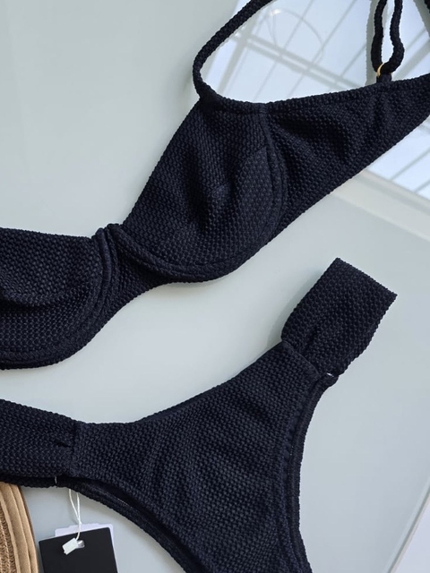 Conjunto Biquíni Black Top Aro Isa e Calcinha Borboleta Thaís - comprar online