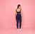 Conjunto Legging Bolso + Top Camiseta Azul Marinho - comprar online