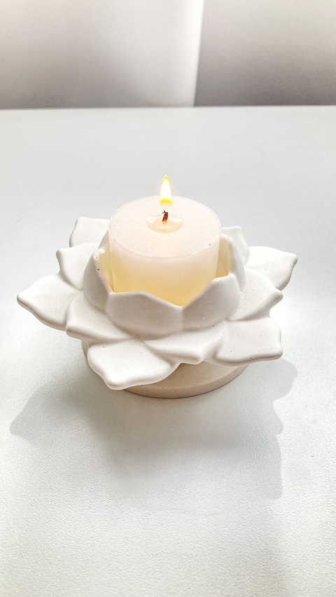 Portavela Flor de Loto Grande