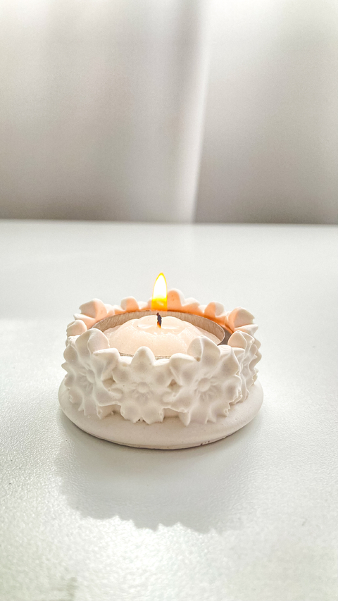 Porta vela de noche florcitas